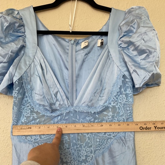 House of CB L D-DD ‎ 'Rafaela' Soft Blue & Pure Silk Lace Maxi Dress NWOT $285 - Picture 8 of 13